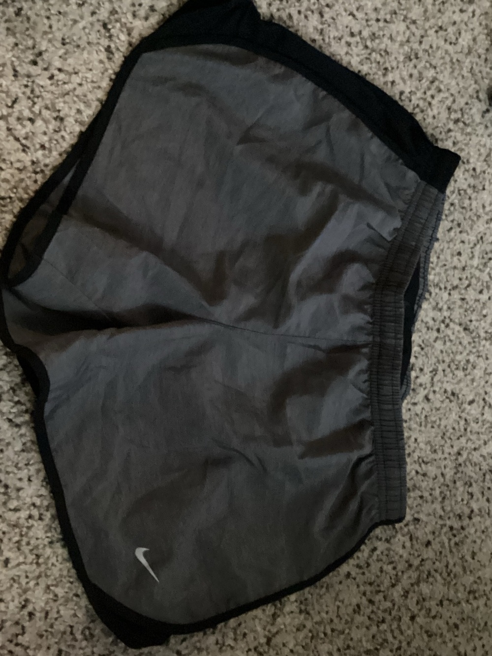 Nike Women's Dark Gray Athletic Shorts with Black Trim